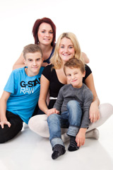 Alex, Calle, Erika, Malin, Evelina och Niklas syskonbilder och julkort.